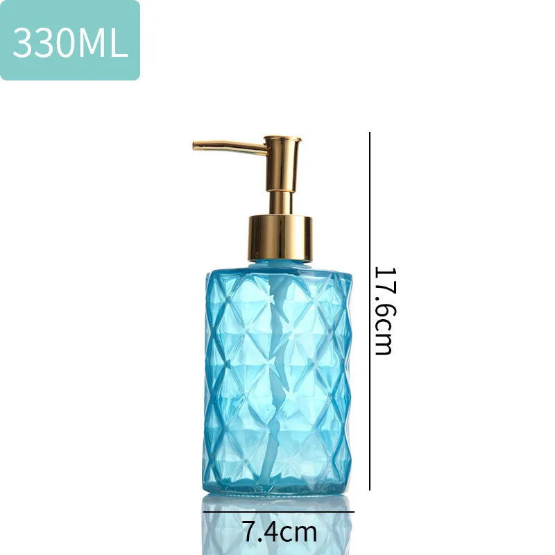distributeur de savon liquide en verre portable pour salle de bain - vue 11 sur 17
