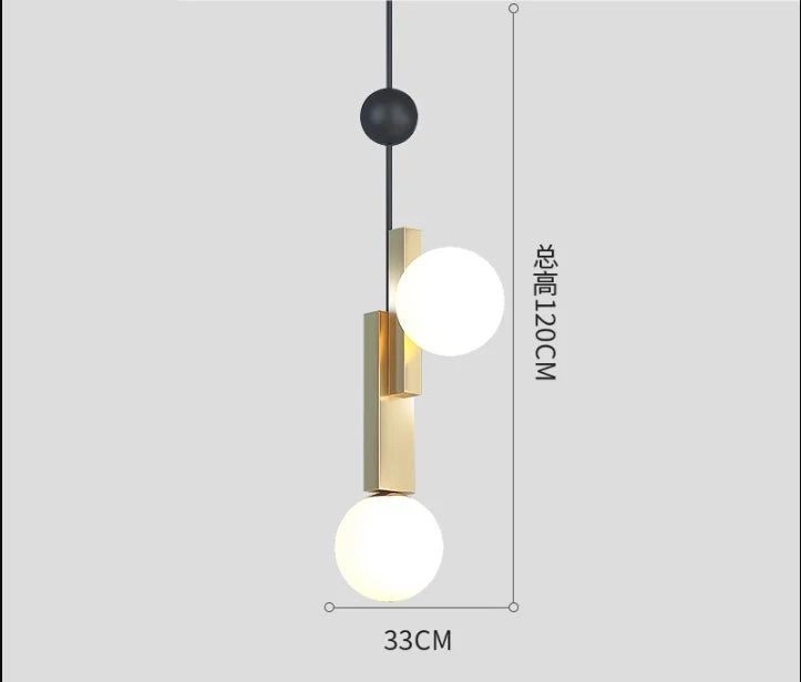 suspension led en verre design moderne nordique - vue 12 sur 16