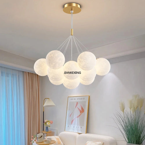 lustre moderne led boule à bulles suspension luminaire décor - vue 2 sur 24