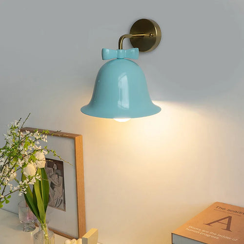 applique murale en verre avec nœud papillon et cloche décorative - vue 10 sur 16