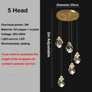 lustre en cristal led design en cuivre moderne et élégant