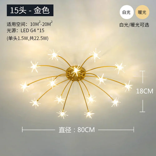 plafonnier étoile led pour éclairage intérieur moderne - vue 16 sur 18