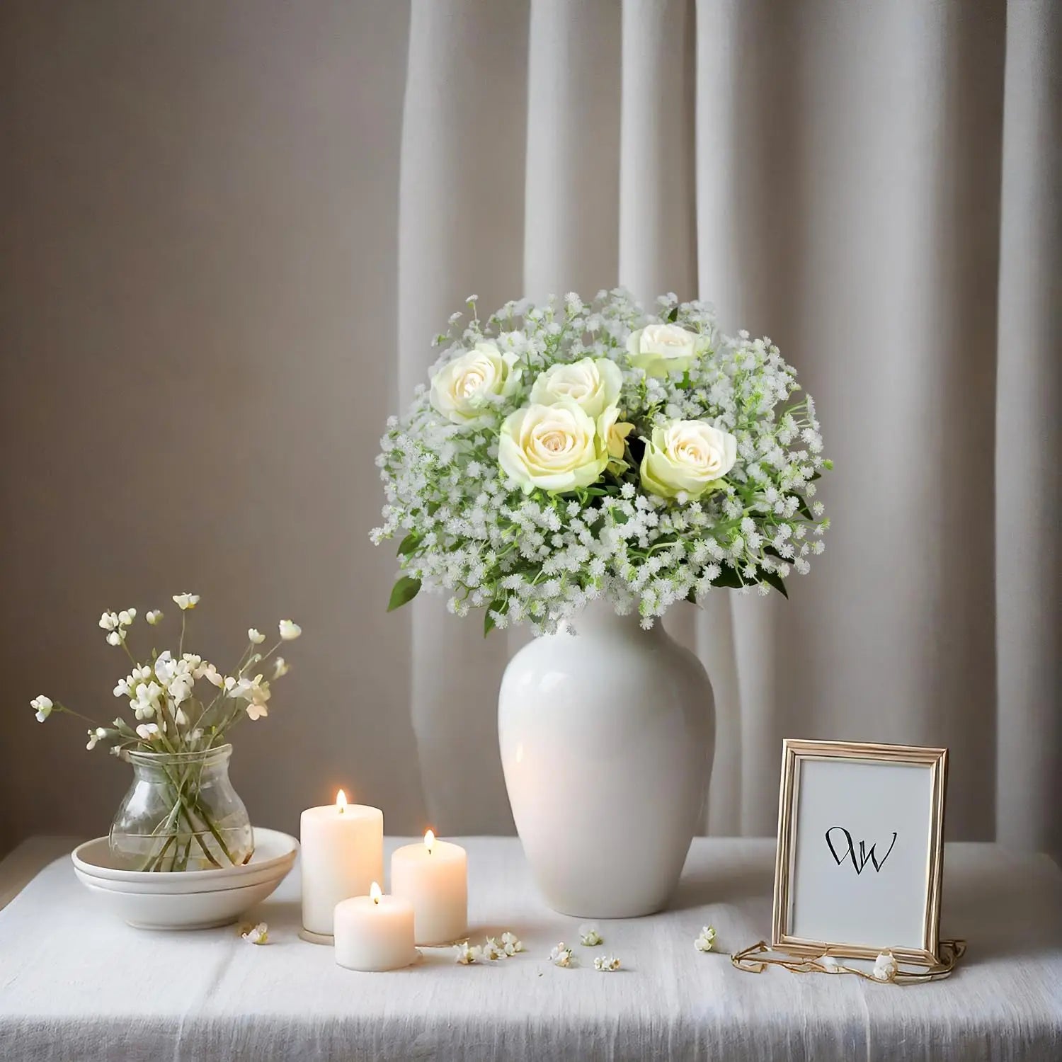 lot de bouquets de fleurs artificielles pour décoration festive et mariage - vue 9 sur 9