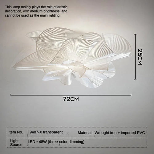 Plafonnier LED en PVC noir pour chambre à coucher