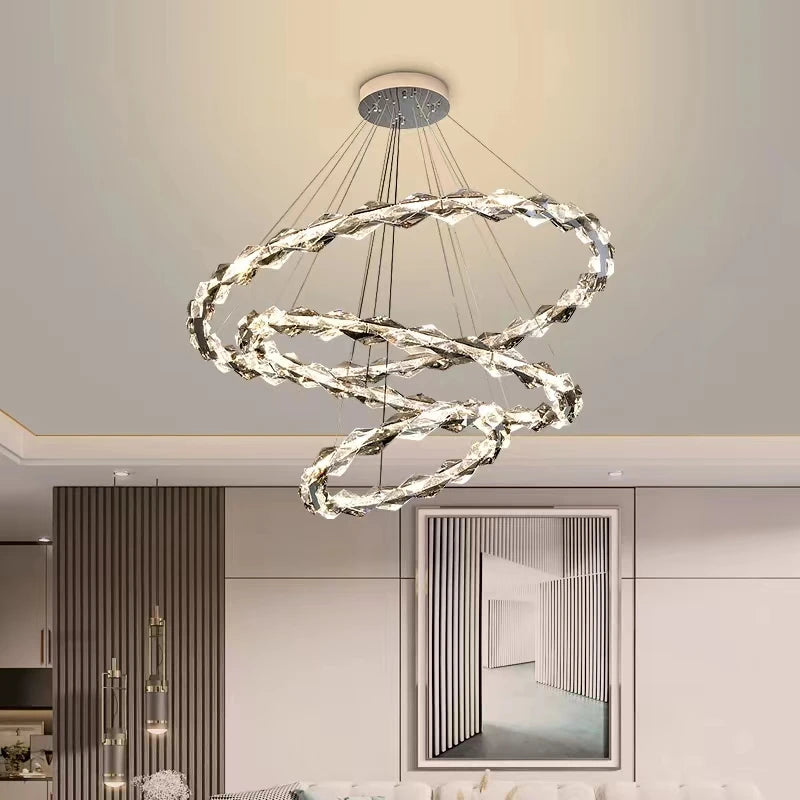 lustre moderne en cristal pour ambiance élégante et minimaliste - vue 6 sur 19