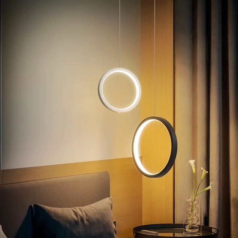suspension ronde moderne pour éclairage latéral led - vue 3 sur 12
