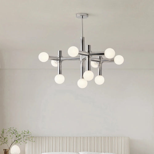 lustre chrome au design artistique pour éclairage d'intérieur - vue 4 sur 7