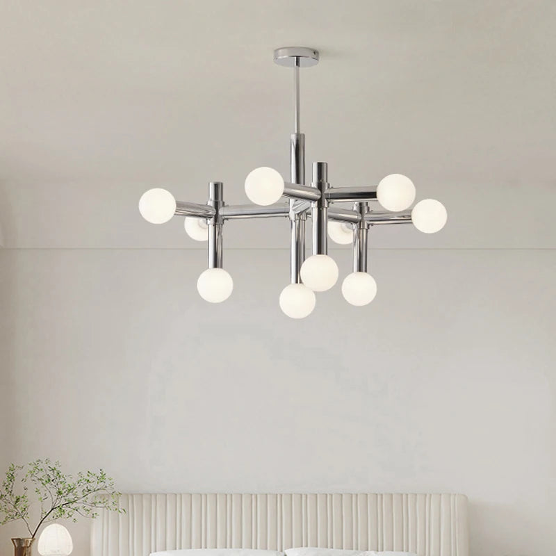 lustre chrome au design artistique pour éclairage d'intérieur - vue 3 sur 7