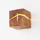 applique murale en bois et résine créative en forme de cube