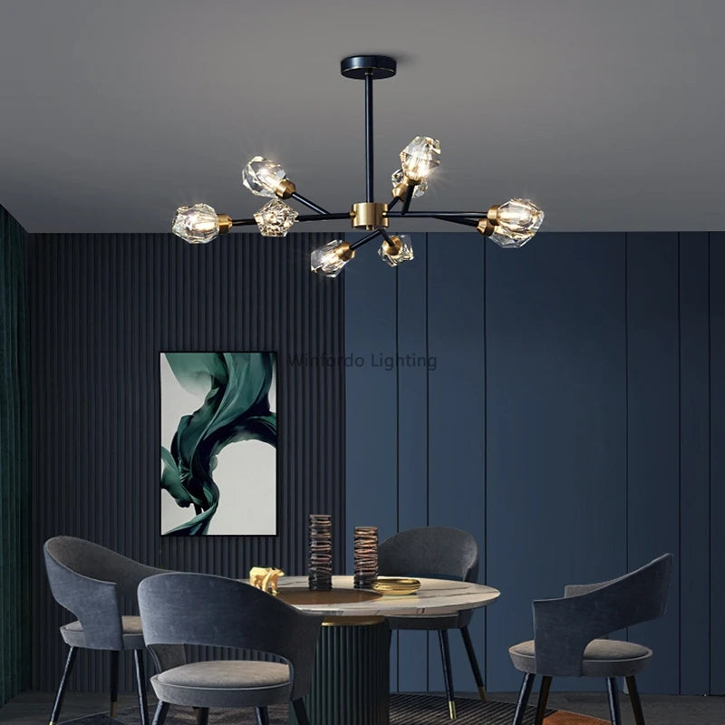 lustre de luxe 	 en cristal éclairage postmoderne winfordo wf-xd011 - vue 3 sur 22