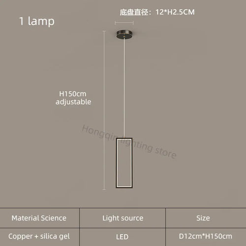 lustre moderne en cuivre avec éclairage LED design élégant - vue 17 sur 24