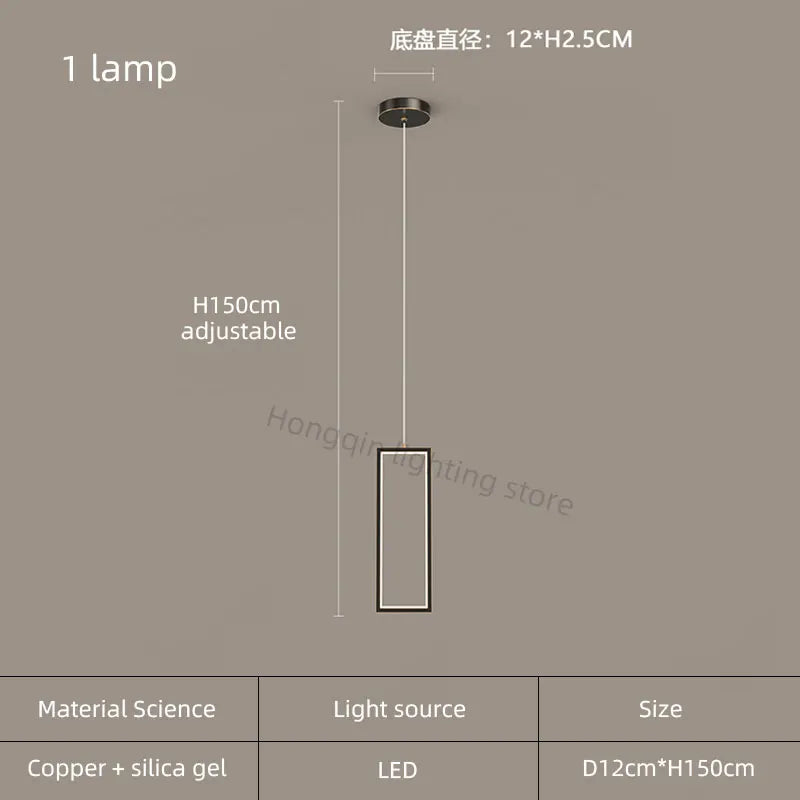 lustre moderne en cuivre avec éclairage LED design élégant - vue 16 sur 24