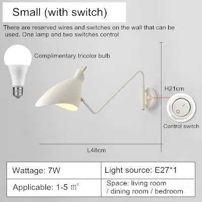 applique murale réglable à bras long design créatif LED - vue 11 sur 11