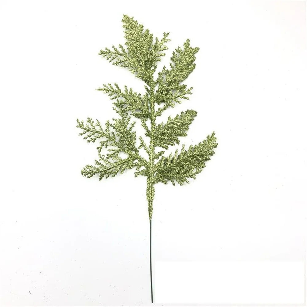 décoration de noël feuilles de pin paillettes pour bricolage couronne arbre - vue 15 sur 17