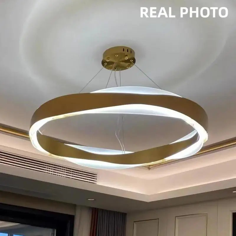 lustre moderne en acier led avec suspension en acrylique - vue 6 sur 18
