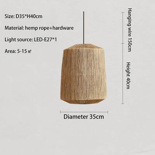 suspension en rotin japonais style wabi sabi pour espaces rustiques - vue 9 sur 16