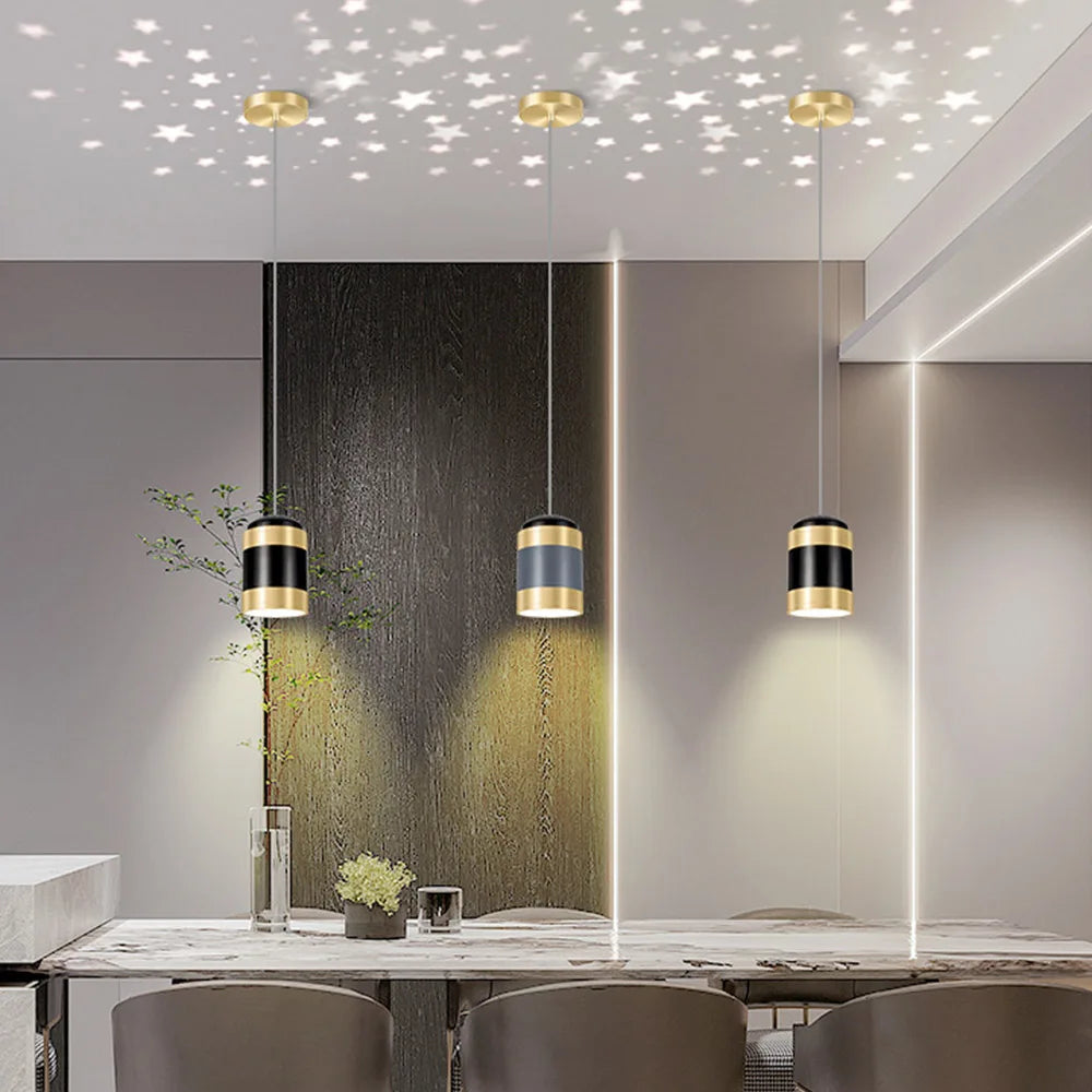 suspension moderne à projection d'étoiles pour décoration intérieure - vue 5 sur 8
