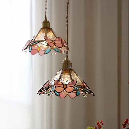 iwhd lampe à main led moderne en verre cuivre papillon - vue 9 sur 28