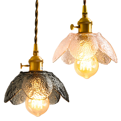 suspension LED design nordique en laiton et verre - vue 10 sur 10