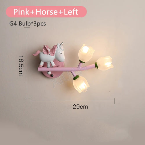 applique murale fille lapin g4 led fleur - vue 17 sur 22