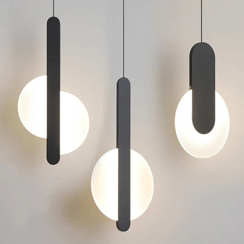 suspension led modernes avec appliques acryliques - vue 1 sur 8