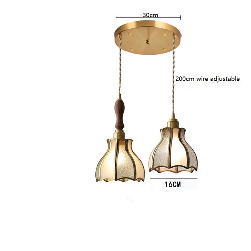 iwhd suspension moderne en cuivre verre led décorative - vue 15 sur 16