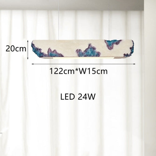 Lustre design longue rectangulaire avec touche coloré Hazel - vue 8 sur 15