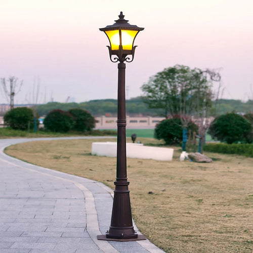 lampadaire de jardin rétro en aluminium antirouille étanche - vue 2 sur 8