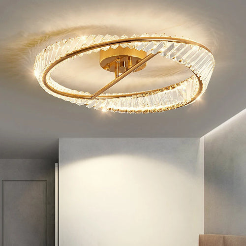 plafonnier en cristal de luxe à led moderne pour décoration intérieure - vue 2 sur 9