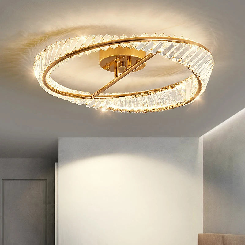 plafonnier en cristal de luxe à led moderne pour décoration intérieure - vue 1 sur 9