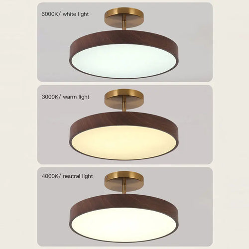 plafonnier moderne rond imitation bois pour intérieur élégant - vue 5 sur 14