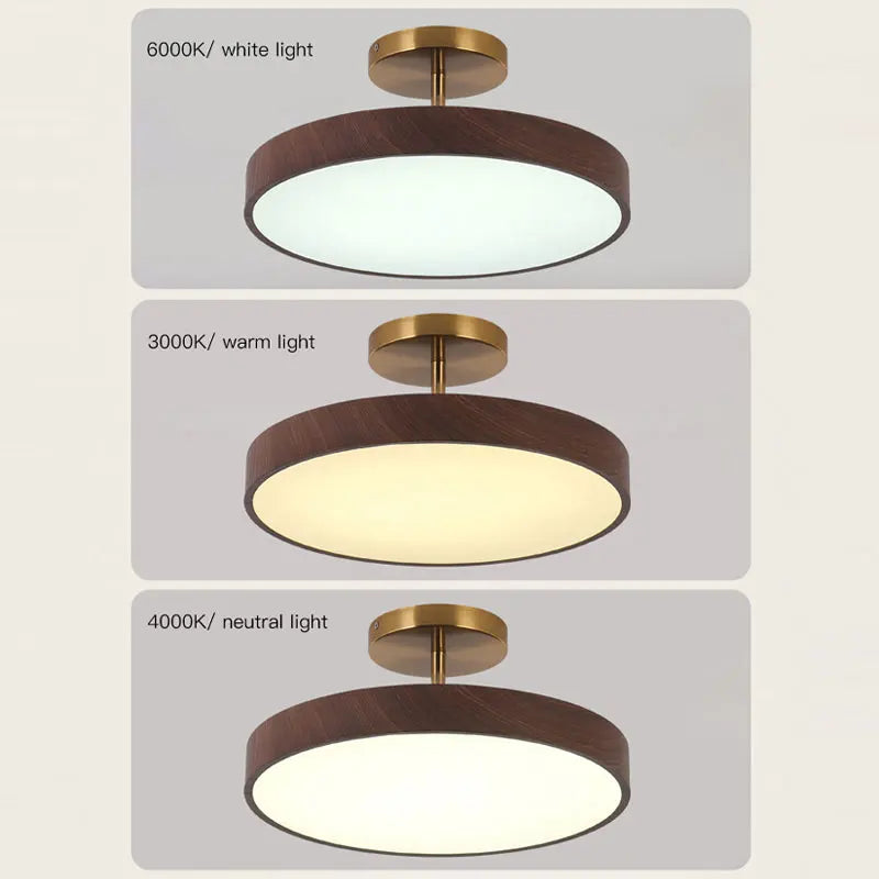 plafonnier moderne rond imitation bois pour intérieur élégant - vue 5 sur 14