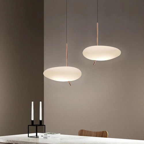 lampe led nordique suspendue avec interrupteur tactile et galets de verre - vue 3 sur 8