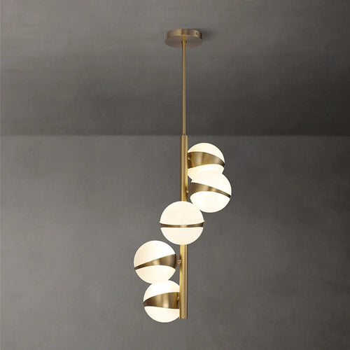 plafonnier nordique en cuivre créatif simple lustre à haricots magiques moléculaires - vue 2 sur 8