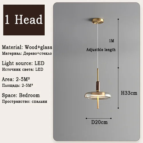 suspension LED en verre design nordique moderne décorative - vue 8 sur 8