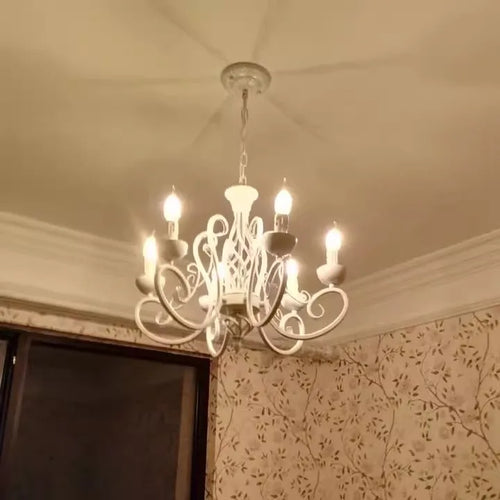 lustre de campagne moderne à 6 lumières pour intérieur - vue 6 sur 8