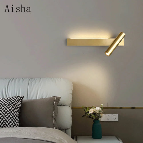 applique murale moderne en cuivre avec lumière led créative - vue 5 sur 14