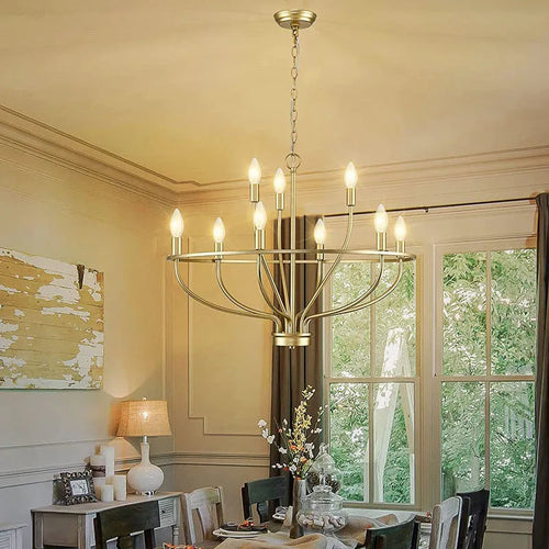 lustre rétro en fer à plusieurs têtes style industriel et loft - vue 5 sur 6