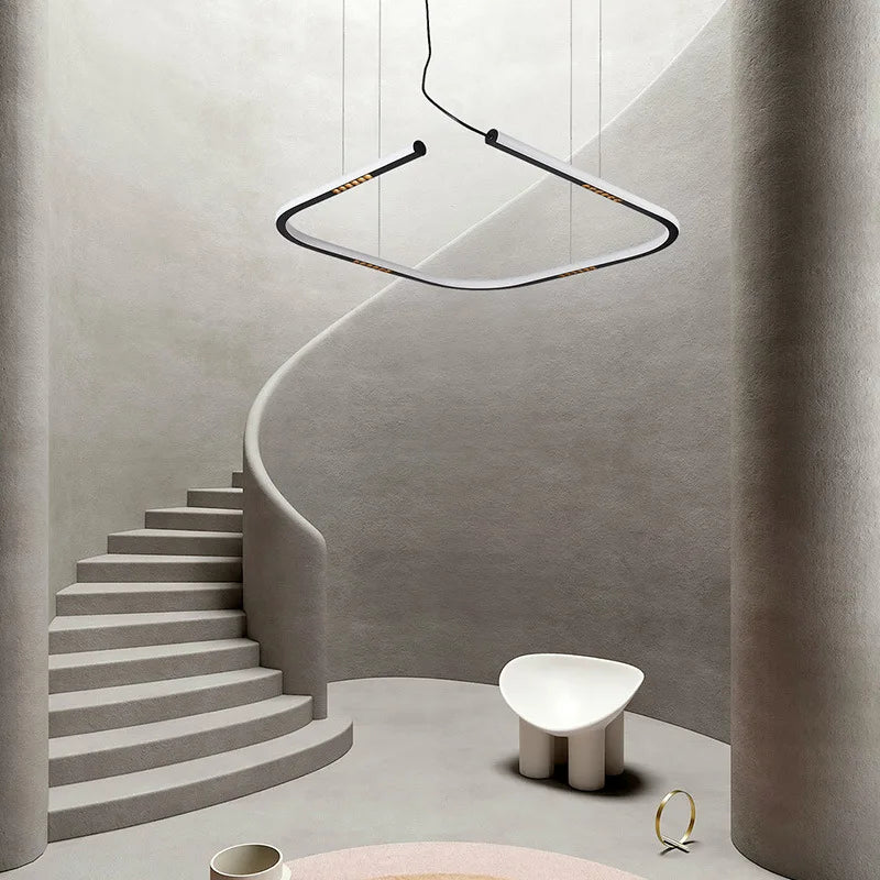lustre à led à intensité variable nouvelle tendance 2024 éclairage décoratif - vue 10 sur 11