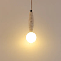 suspension rétro en pierre naturelle et verre vintage