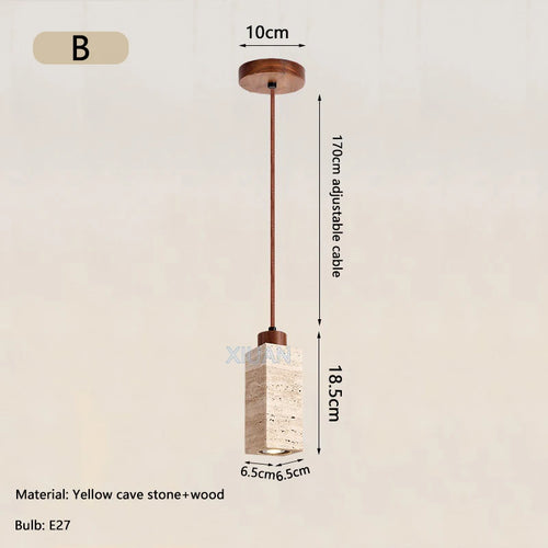 lustre led en pierre de grotte style wabi-sabi - vue 9 sur 11