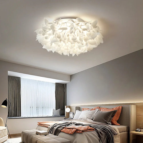 plafonnier led fleur romantique dimmable avec télécommande pvc - vue 3 sur 12