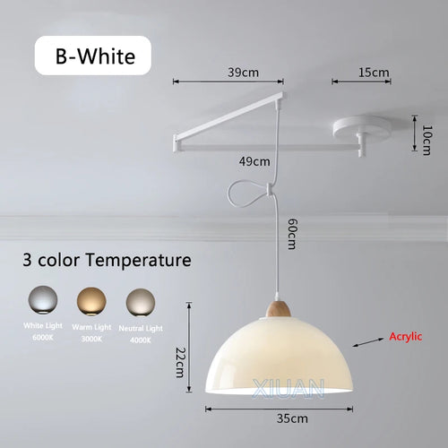 suspension moderne à bras oscillant led mobile - vue 31 sur 30