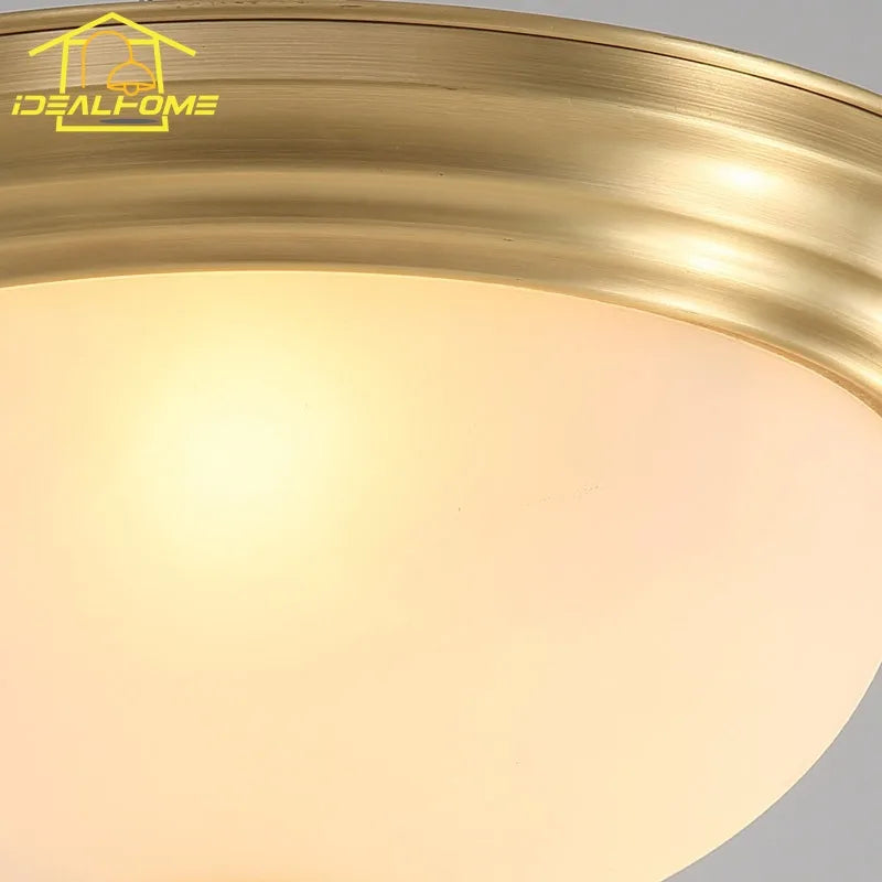 plafonnier de luxe américain en cuivre doré moderne à led - vue 5 sur 6