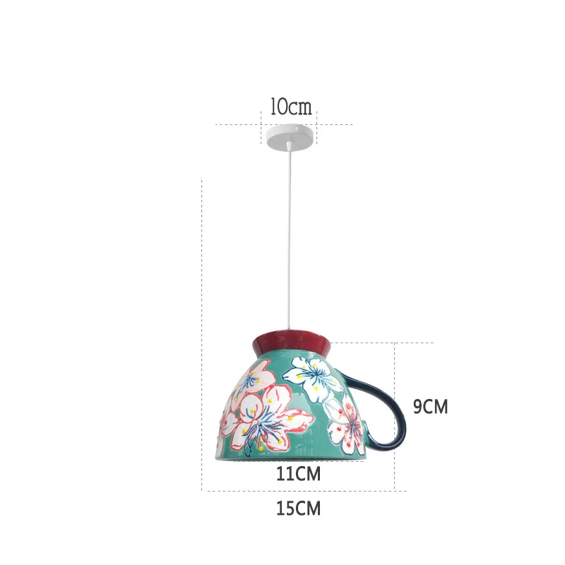 suspension moderne en céramique led théière pour cuisine - vue 17 sur 30