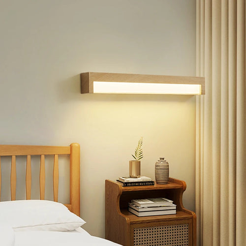 lampe de chevet rétro à grain de bois pour divers usages - vue 4 sur 10