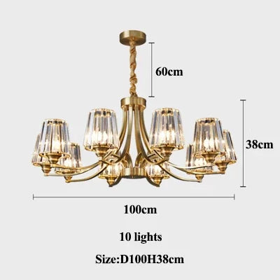 SANDYHA moderne cristal cuivre lustres nordique luxe Design intérieur décor à la maison lampe à LED pour salon salle à manger chambre - vue 10 sur 10