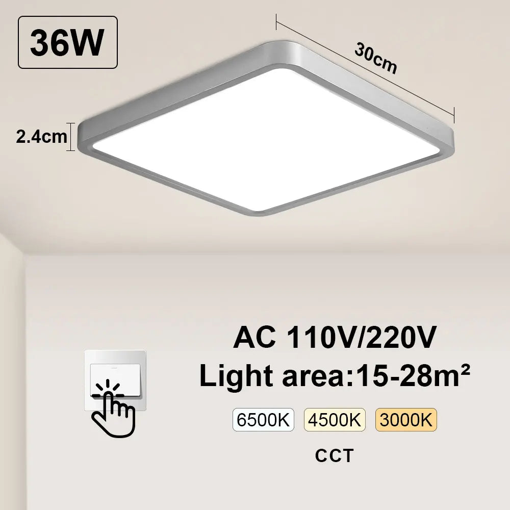 Tuya Smart LED plafonnier App commande vocale Alexa Google télécommande plafonniers carrés salon chambre éclairage - vue 18 sur 22