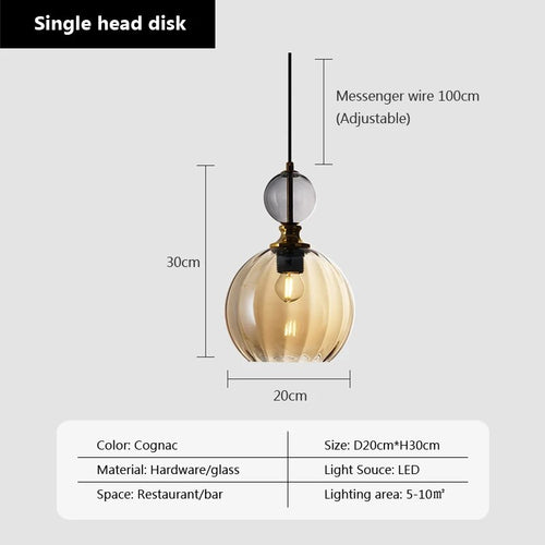 suspension bonbon verre luminaire déco maison - vue 12 sur 14