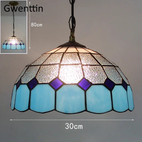 suspension en verre teinté style tiffany pour décoration intérieure - vue 27 sur 26
